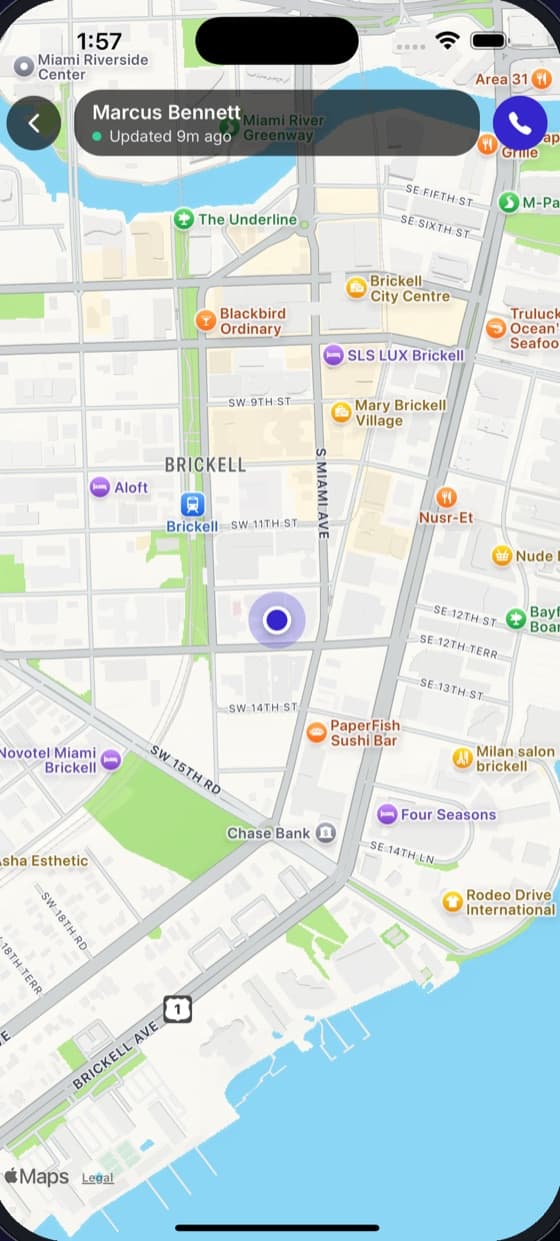 Customer app live tracking
